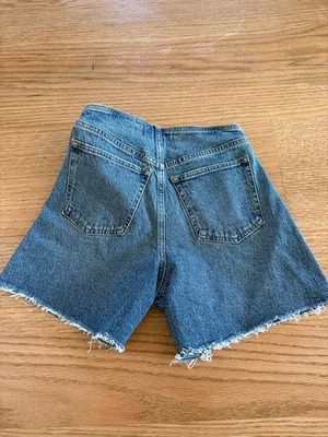 Abercrombie & Fitch Lace-Up Denim Shorts — Blue thumbnail 3