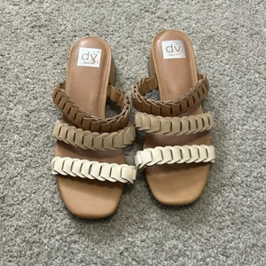 DV‎ Dolce Vita Nalani Braided Block Heel Sandals Tan Cream Ombre Womens 9 thumbnail 2