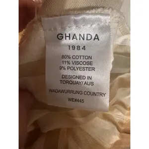 Ghanda Co Womens Beige White Striped Cotton Blend‎ Drawstring Shorts Size XS thumbnail 6