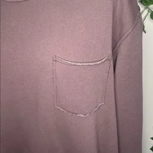 Aerie Oversized Brown Crewneck Front Shirt Pocket thumbnail 2