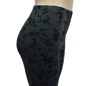 Source Unknown Black Mesh Floral Velvet Fully Lined High Waist Flare Stretch Pants Womens Small thumbnail 8