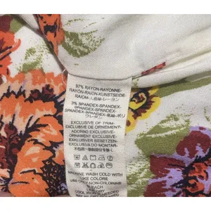 Free People Floral Ruched Ruffle Sleeveless Mini Sundress Ivory Multi Size M thumbnail 15