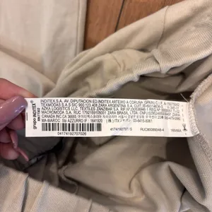 Zara Beige Slouchy Pull On Cotton Flowy Baggy Harem Drop Crotch Lounge Pants S thumbnail 11