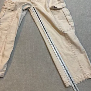 Vans Cargo Pants Womens Large Cream Off White Contrast Stitch Skate Streetwear thumbnail 4