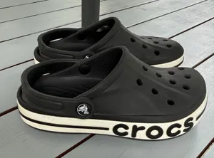 Crocs Bayaband Clogs Black White Men's 4 Women's 6 Comfort Slip On Shoes Sandals thumbnail 1