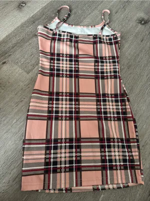 SHEIN Pink Plaid Cami Bodycon Mini Dress Size Small thumbnail 5