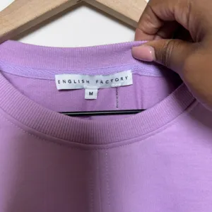 English Factory Women Cotton Mini Dress Medium Purple Preppy Old Money Classic‎ thumbnail 6