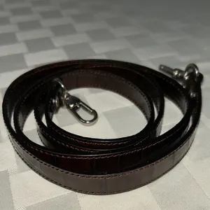 Crocodile Embossed Brown Leather Strap Purse/Bag thumbnail 3
