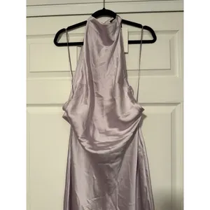 Zara Lilac Midi Satin Effect Dress Open Back Wedding Guest Tik Tok Purple Summer thumbnail 5
