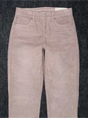 American Eagle NWT 90s Straight Dusty Rose Corduroy Pants Women’s Sz 2 SHORT thumbnail 3