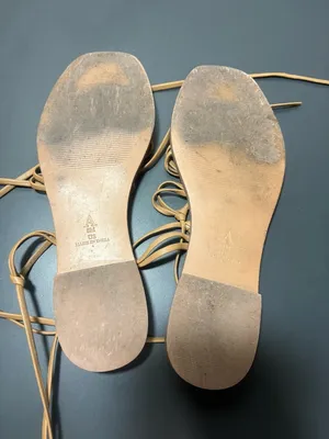 ANTHROPOLOGIE Neutral Tan Lace-Up Gladiator Sandals thumbnail 6