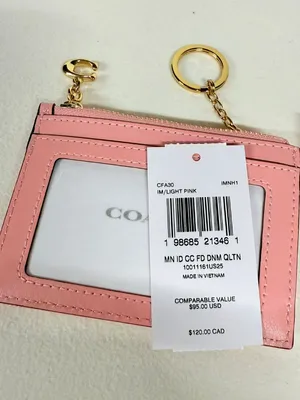 coach Mini Skinny Id Case In Loved Denim With Quilting And Charm cfa30 thumbnail 8