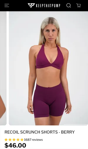 Keep That Pump workout shorts Purple Size M thumbnail 2