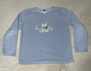 Vintage Disney "Tink" Tinkerbell Blue Sweatshirt Women's SZ XL Embroidered thumbnail 1