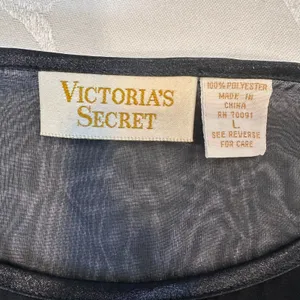 Victoria's Secret Gold Label Size‎ L Black Sheer Boudoir Top Lace Floral 1980's thumbnail 2