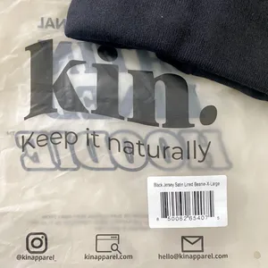 New KIN keep it Natural Black Jersey Satin Lined Beanie Size XL thumbnail 2