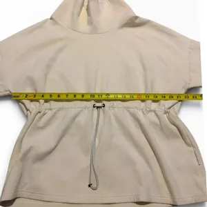 Varley Sweatshirt Women L Cream Cinch Waist Mock Neck Pullover Athleisure thumbnail 5