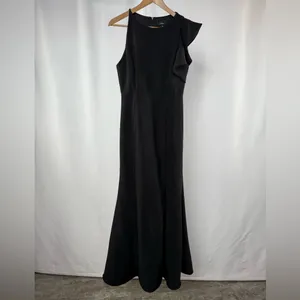 Lulu's One Shoulder Ruffle‎ Maxi Dress in Black Size Medium thumbnail 2