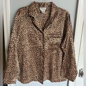 Animal Print Pajama Top Brown Size M thumbnail 1