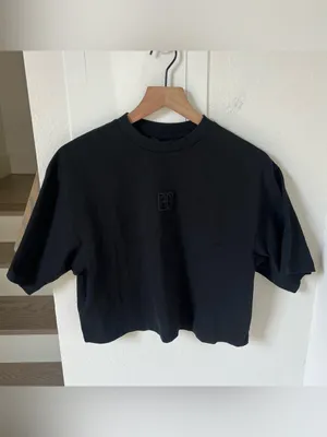 Anine Bing Myers Cropped Tee in Black NWT thumbnail 2