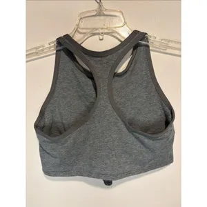 Aerie Long Line Tie Front Heather Grey Sports Bra Crop Racerback Size M thumbnail 2