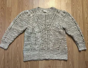 Matilda Jane Good Hart Wool‎ Blend Crochet Open Knit Sweater Women’s Size M Boho thumbnail 1