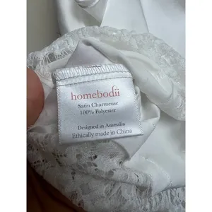 Homebodii Sian Luxury Satin White Lace Cami Sz. XS thumbnail 7