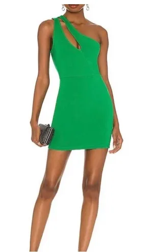 superdown Nava Assymetrical Mini Dress in Kelly Green thumbnail 1