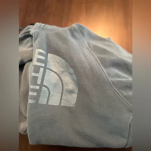 The North Face Sweatshirt Hoodie Women's S Long Sleeve Graphic Logo Pocket Blue thumbnail 9