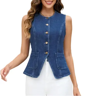 Denim Vest Blue thumbnail 1