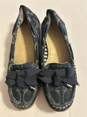 Coach Denim Blue Women’s Bow Moccasin Loafers thumbnail 2