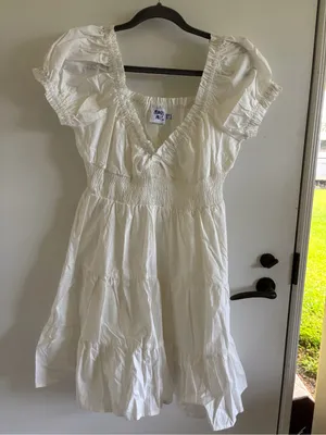 Princess Polly tiered mini dress smock thumbnail 1