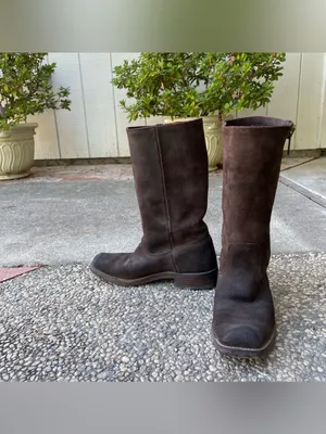 Frye 77281 Heath Outside-Zip Suede Motorcycle Boots Women’s Sz.‎ 7.5 Oiled Brown thumbnail 10