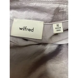 Aritzia Wilfred Purple Lilac Silk Satin Long Sleeve Crop Tie Button Up Shirt XS thumbnail 5