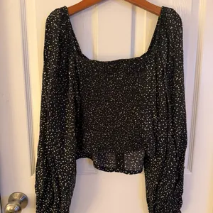 Medium Cropped Target Black A New Day Long Sleeve Black Polka Dot Blouse thumbnail 3