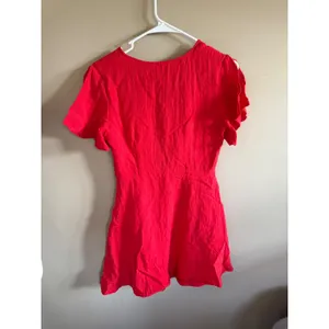 Lulus Red‎ Mini Dress Tie Front Short Sleeve Casual Party Cocktail Women's thumbnail 3