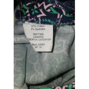 J.Crew Womens Geometric Floral Print Slim Leg Pants Green Navy Pink thumbnail 3