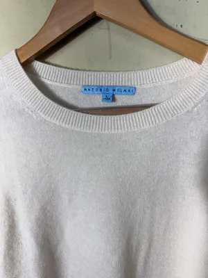 Antonio Melani 100% Cashmere Colorblock Crewneck Sweater Size Large Minimalist thumbnail 6