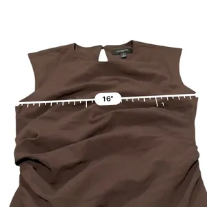 Banana Republic Top Womens 4 Brown Ruched Draped Sleeveless Keyhole Blouse NEW thumbnail 6