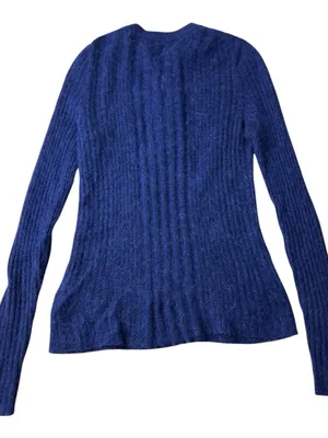 Madewell Blue Ribbed Henley Sweater Size S Alpaca Blend CKP492741785 Long Sleeve thumbnail 5