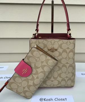 Coach Bucket Signature Small Town Bucket Bag  & Wallet bundle thumbnail 1