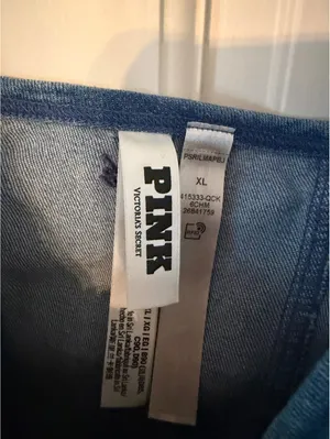 PINK Victoria's Secret XL Denim Crop Top Tank thumbnail 2