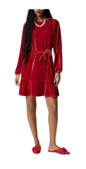 J. Crew Velvet Berry Sangria Toe Waist Wrap Mini Dress Size XL‎ thumbnail 1