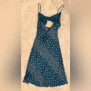 NWOT Free People Gossamer Glow Floral Print Cutout Lace Trim Nightgown Sz L thumbnail 6