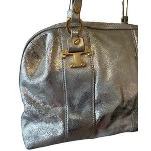 Tory Burch Nico Metallic East West Tote Silver‎ Distressed Leather thumbnail 14