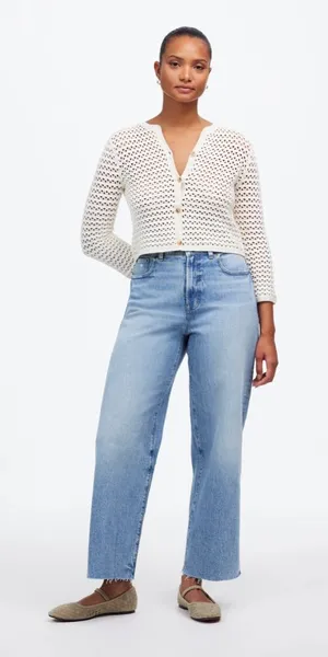 EUC Madewell Curvy Perfect Vintage Wide-Leg Cropped Jeans Sz 24 Broken Zipper thumbnail 1