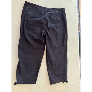 Loft Ann Taylor Women's 8 Black Zipper Cropped Capri Pants Cotton Pockets thumbnail 7