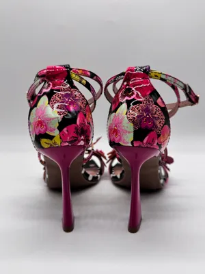 Betsey Johnson Camile Sandals 3D Butterfly Floral Ankle Strap Polka Dot Heel 5.5 thumbnail 9