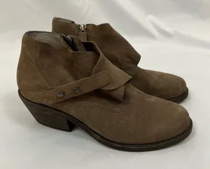 Eileen‎ Fisher Brown Leather Ankle Boots Women's Size 7 Booties Crossover Strap thumbnail 1
