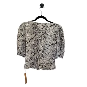 New Reformation Eliana Button Down Top In Snakeskin thumbnail 7
